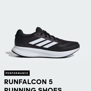 Adidas Black and White Runfalcon 5 Running Shoes Men’s Size 9